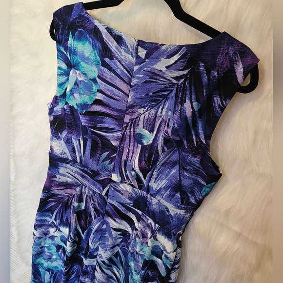 Laura Classic Sheath Layered Floral Midi Dress - Picture 4 of 7